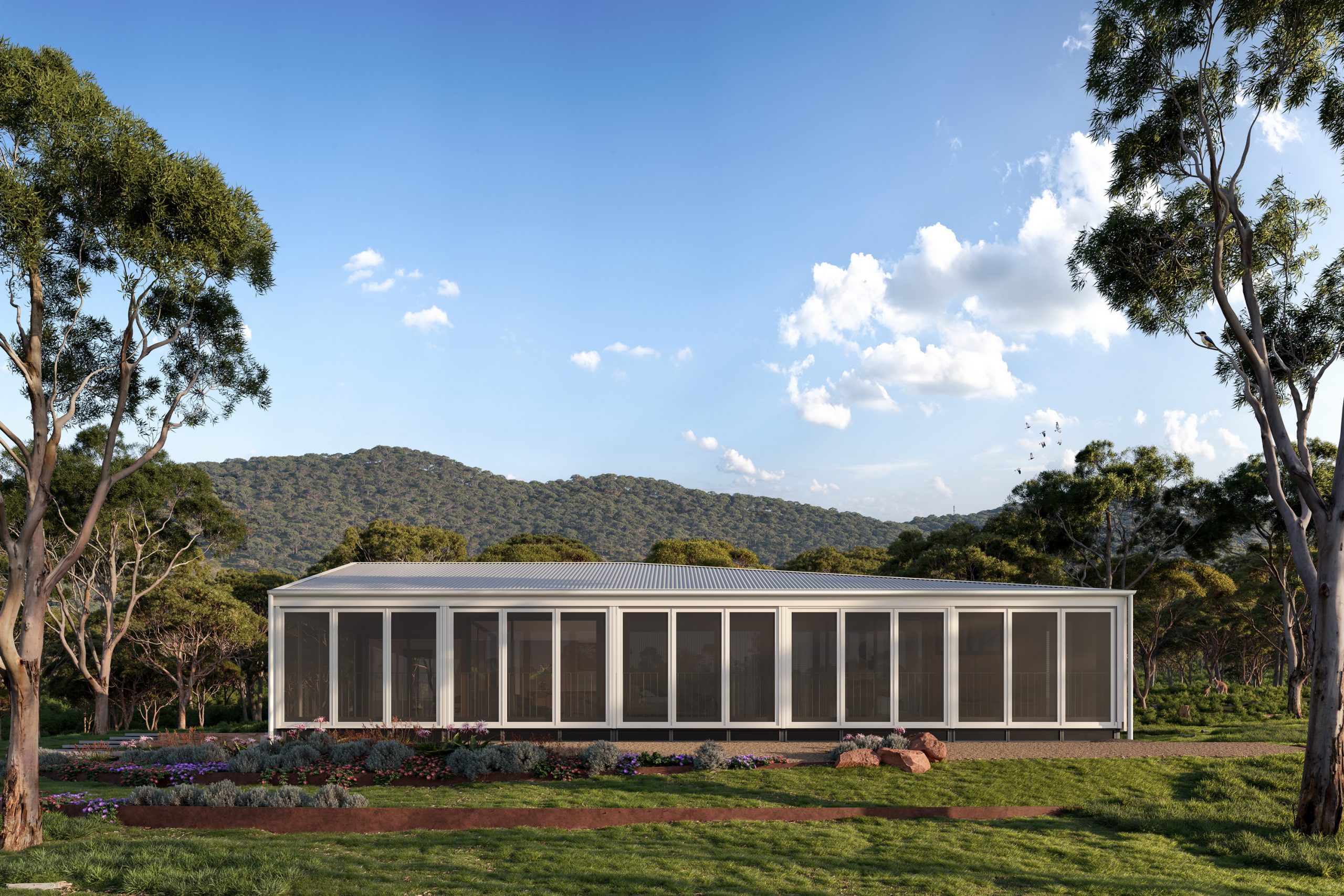 Fortis-house-exterior-image-prefab-architecture-clear-day-image-render-3d-visualisation-archviz-bushfire