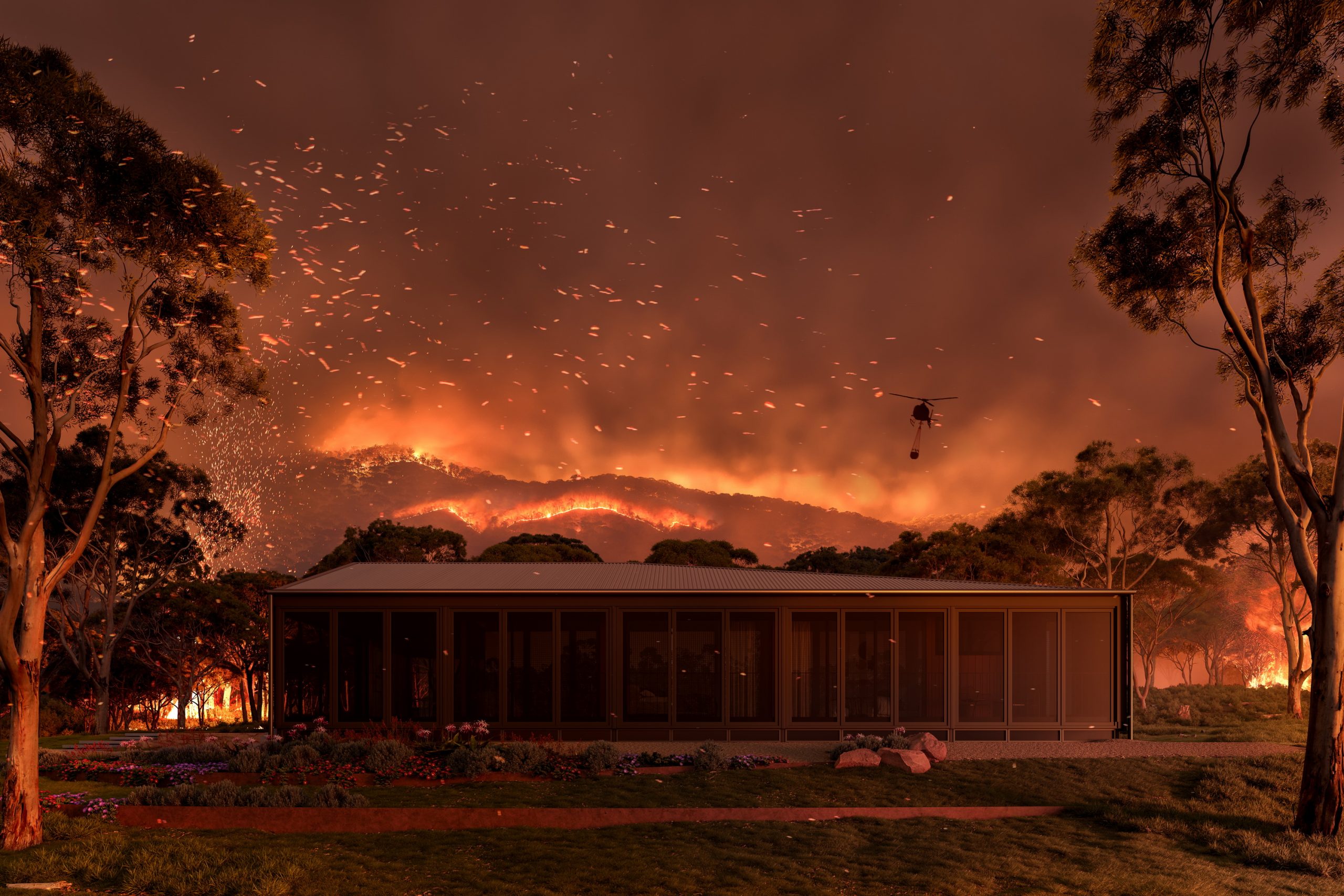 Fortis-house-exterior-image-prefab-architecture-clear-day-image-render-3d-visualisation-archviz-bushfire