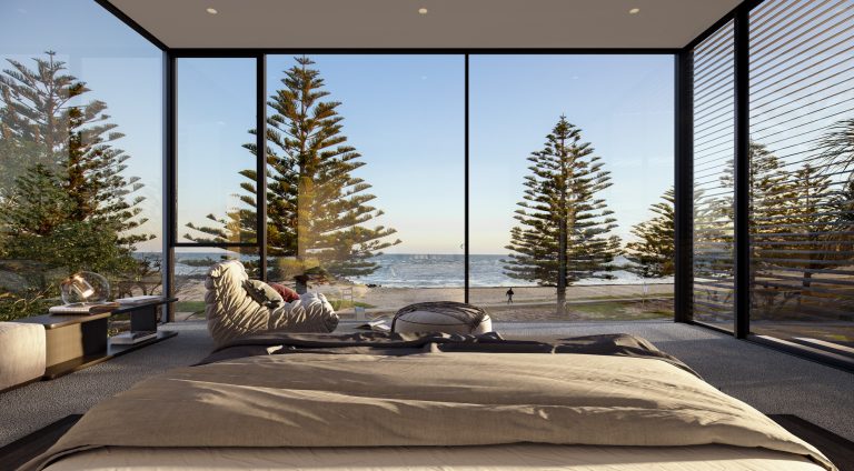 Mancini-Esplanade-3D-image-visualisation-living-bedroom-view-photography